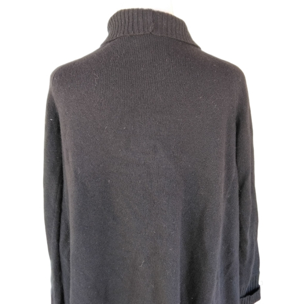 Banana Republic Italian Yarn Black Cream Drape Open Front Cardigan Size Small - Picture 6 of 8